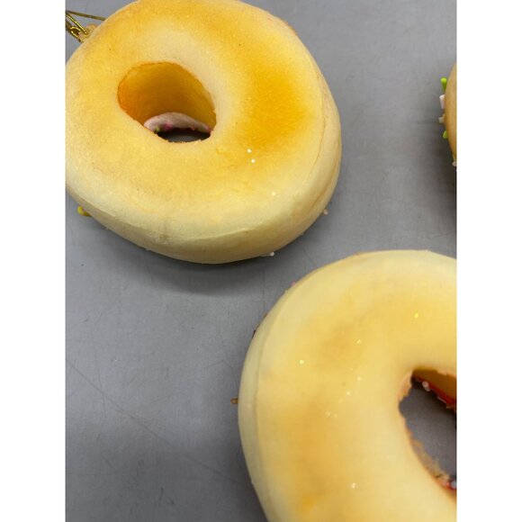 Kurt Adler sweet scoops sprinkle donut ornaments set of 3 squishy 3.5" READ NEW - Picture 7 of 8